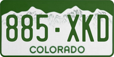 CO license plate 885XKD
