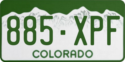 CO license plate 885XPF