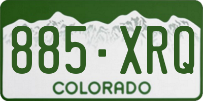 CO license plate 885XRQ
