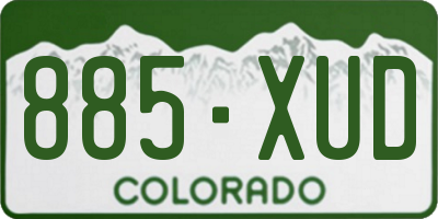 CO license plate 885XUD
