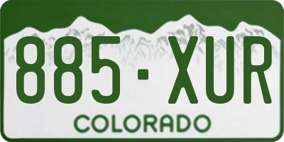 CO license plate 885XUR