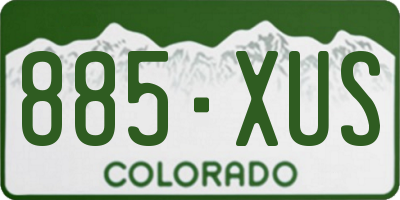 CO license plate 885XUS