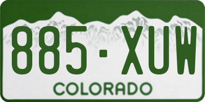 CO license plate 885XUW