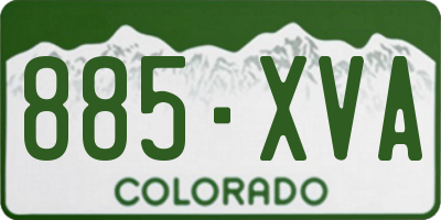 CO license plate 885XVA