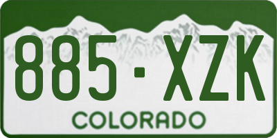 CO license plate 885XZK