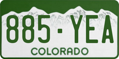 CO license plate 885YEA