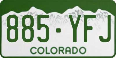 CO license plate 885YFJ