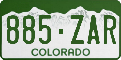 CO license plate 885ZAR