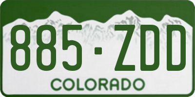 CO license plate 885ZDD