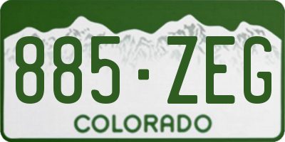 CO license plate 885ZEG
