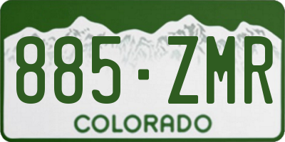 CO license plate 885ZMR