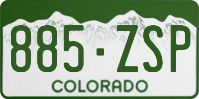 CO license plate 885ZSP