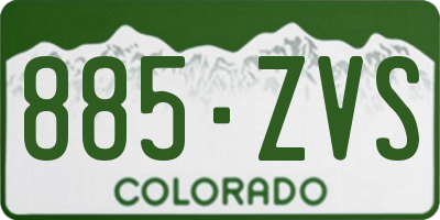 CO license plate 885ZVS