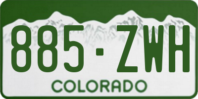 CO license plate 885ZWH
