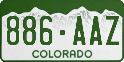 CO license plate 886AAZ