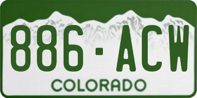 CO license plate 886ACW