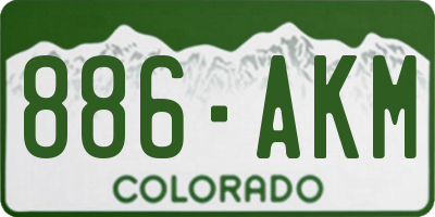 CO license plate 886AKM