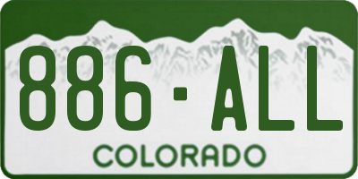 CO license plate 886ALL