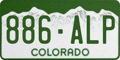 CO license plate 886ALP