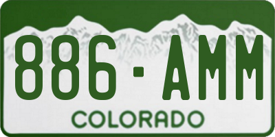 CO license plate 886AMM