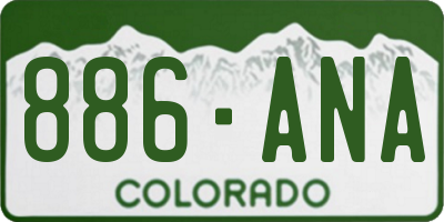 CO license plate 886ANA