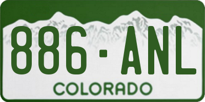 CO license plate 886ANL