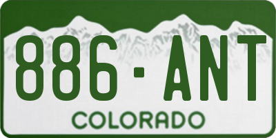 CO license plate 886ANT