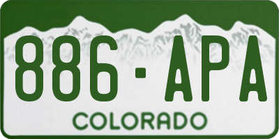 CO license plate 886APA