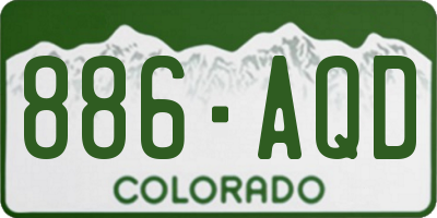 CO license plate 886AQD
