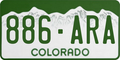 CO license plate 886ARA