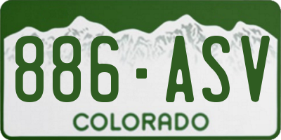 CO license plate 886ASV