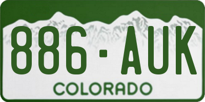 CO license plate 886AUK