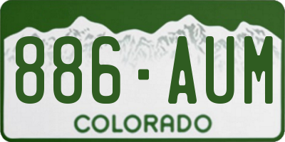 CO license plate 886AUM