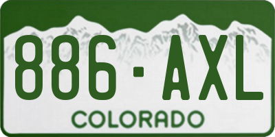 CO license plate 886AXL