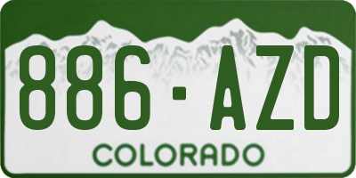 CO license plate 886AZD