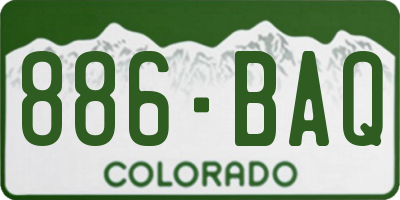 CO license plate 886BAQ