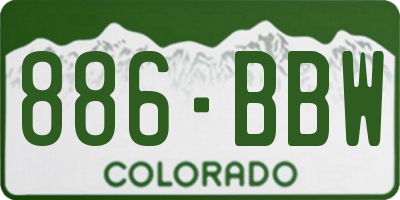 CO license plate 886BBW
