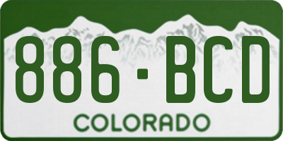 CO license plate 886BCD