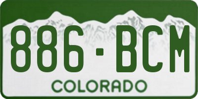 CO license plate 886BCM