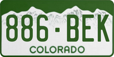 CO license plate 886BEK