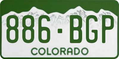 CO license plate 886BGP