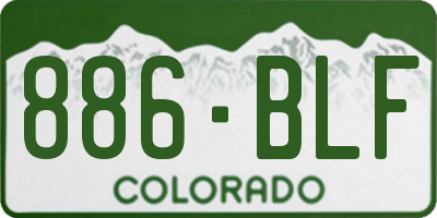CO license plate 886BLF