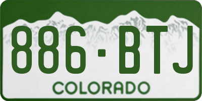 CO license plate 886BTJ