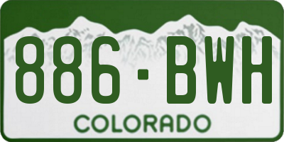 CO license plate 886BWH