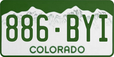 CO license plate 886BYI