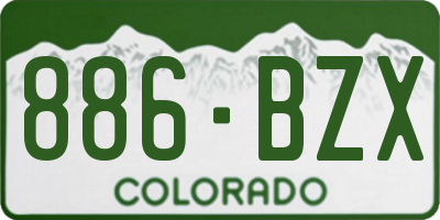 CO license plate 886BZX