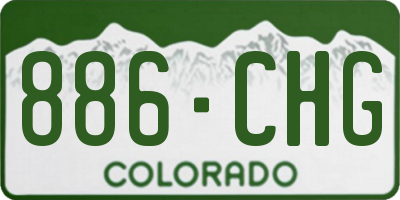 CO license plate 886CHG