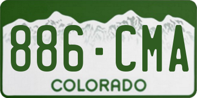 CO license plate 886CMA