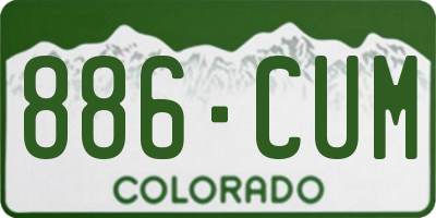 CO license plate 886CUM