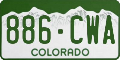 CO license plate 886CWA